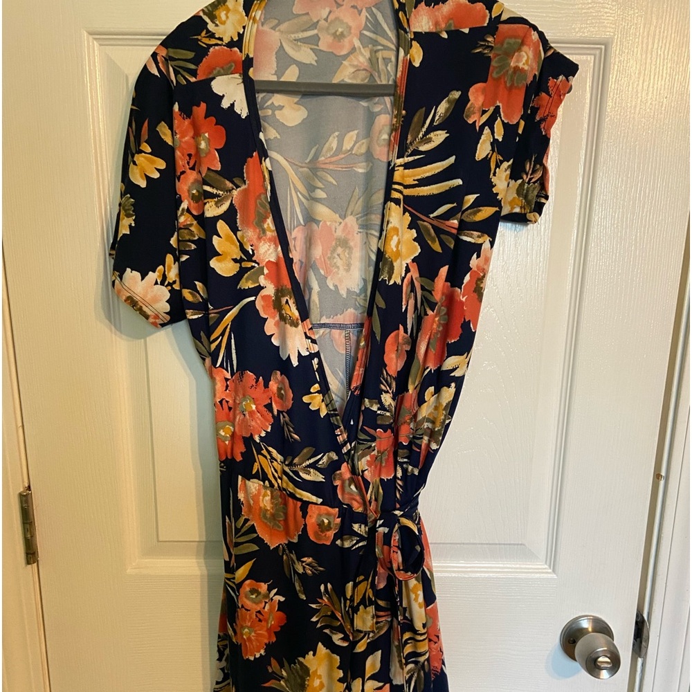 Agnes and Dora floral wrap dress